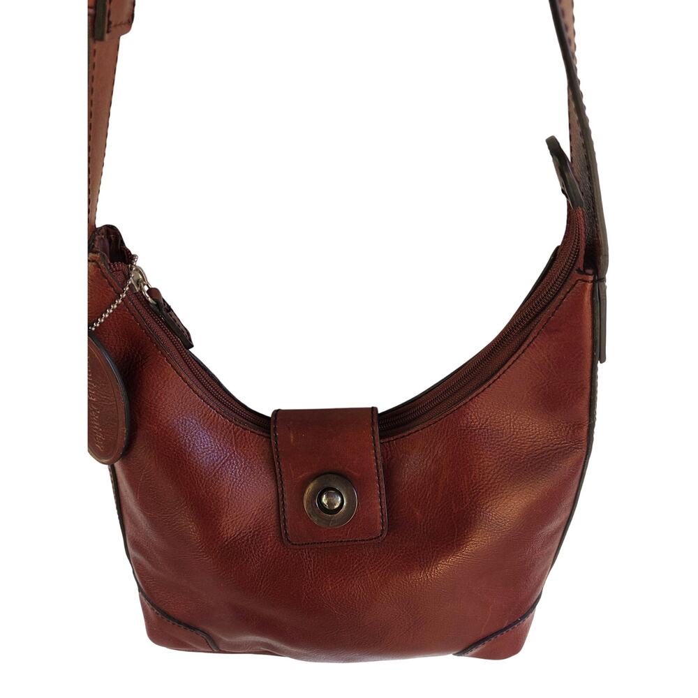 Pelle Studio Y2K Leather Coachella Festival Bag Cognac Brown Baguette Shoulder - Picture 3 of 12